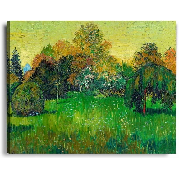 VELVET The Poet's Garden (1888), Van Gogh Art Reproduction, Giclee Print Canvas Oversized Wall Art for Home Decor 14x11inch Framed
