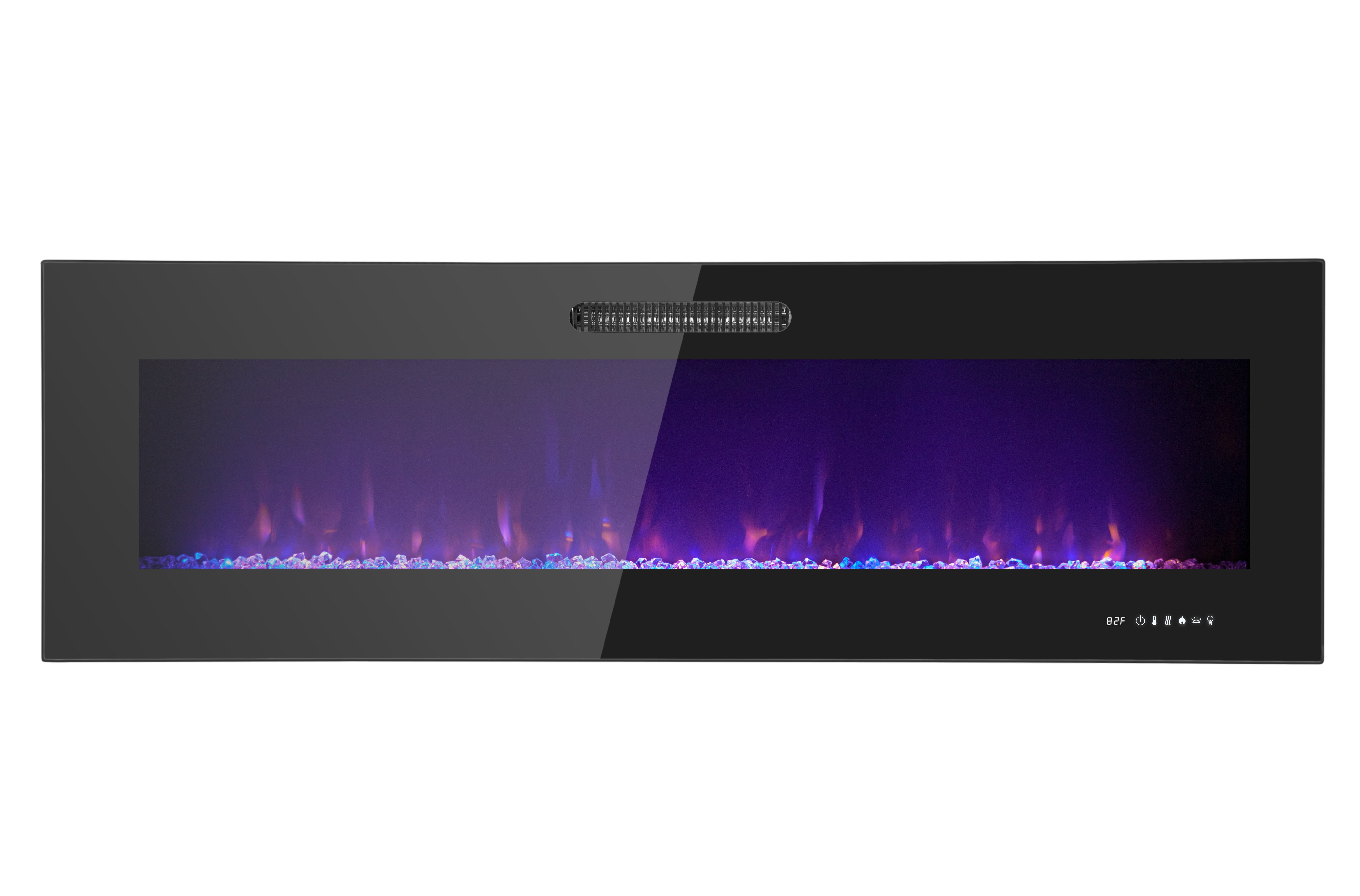 Prominence Home 60x19" Electric Remote Controlled LED Wall Mount Fireplace with Adjustable Heat and Brightness Settings