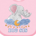 thumbnail image 4 of Inktastic Big Sis Cute Elephants with Moon and Stars Girls Baby Bib, 4 of 4
