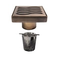 thumbnail image 2 of 4 Inch Oil Rubbed Bronze Square Shower Drain with Hair Trap Set (4 Designs), 2 of 12