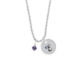 thumbnail image 2 of Delight Jewelry Purple Velvet Crystal Bicone Silvertone Script Initial Disc - E - Charm Necklace, 20"+3", 2 of 4