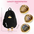 thumbnail image 2 of Duck Cute Backpack, Large Capacity Cute Schoolbag Funny Aesthetic Kawaii Corduroy Mochila (white), 2 of 8