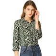 thumbnail image 1 of INSPIRE CHIC Chemise à Petites Fleurs pour Femme à Boutons, Manches Longues, 1 of 6