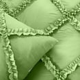 thumbnail image 3 of SGI Bedding 3 Piece Cotton Diamond Ruffle Duvet Cover Sage Solid 600TC Twin, 3 of 8