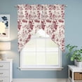 thumbnail image 6 of Red Garden Vintage Kitchen Window Curtains, Swag Curtains Valance for Bedroom Living Room Bathroom, Modern Art Building Boat Tree Rod Pocket Window Treatment Curtain Block Drapes 2 Panels 36"x45", 6 of 9