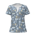 thumbnail image 3 of Naloa Blue Bathroom Print T-Shirts Short Sleeve V Neck Tees for Women Fashion Tops Trendy Lightweight Soft Casual Summer Outfits Clothes, 3 of 5