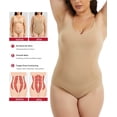 thumbnail image 4 of MANIFIQUE Plus Size Womens Seamless Shapewear Bodysuit 1X-4XL Tummy Control Butt Lifter Adjustable Straps Crotch Hook, 4 of 6