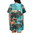 thumbnail image 6 of Fotbe Underwater Swimming Guinea Pig Print Pajama Set for Women 2 Piece Loungewear Short Sleeve Tops and Shorts Set Soft Sleepwear-3X-Large, 6 of 7