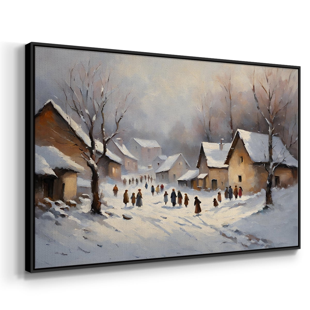 Vintage Landscape-CCX By Wexford Home Framed in Black Wood Gallery Wrapped Canvas 25 in. x 37 in.