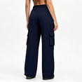 thumbnail image 6 of LVHAOGJOB Wide Leg Cargo Pants for Women Elastic Waist Athletic Pants with Pockets Juniors Trousers Straight Leg, 6 of 9