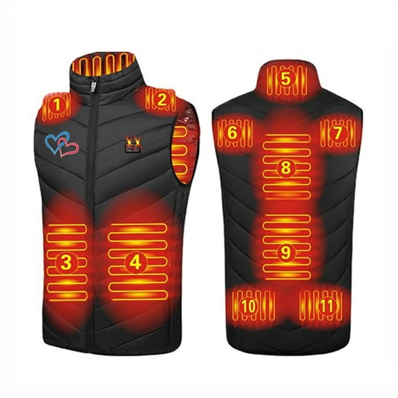 Iyufng Heated Vest for Women Plus Size USB Intelligent Constant Temperature Heated Windproof Coat for Men and Women Winter 11 Areas Heated Jacket Coat,Womens Winter Heated Jackets