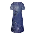thumbnail image 6 of Womens Dresses Dresses for Women Summer Dress Plus Size Women's Fashion Summer Print Short-sleeved V-neck Casual Dress Dark Blue XXL, 6 of 8
