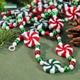 thumbnail image 5 of Guirnalda navideña de 2,4 m con cuentas de menta, color rojo y verde, para colgar en el árbol de Navidad, para la chimenea, decoración del hogar, suministros para fiestas, 5 of 5