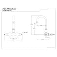 thumbnail image 2 of Kingston Brass AET300-7 Aqua Vintage Tub Faucet Body without Handle, Brushed Brass, 2 of 4