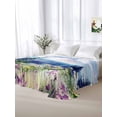thumbnail image 5 of Forest Mountains King Size Flat Sheet, Wrinkleproof & Fadeproof Cooling Flat Bed Sheet Only, Oil Painting Flower Pine Trees Breathable Soft Bedding Top Sheets 105 x 98 Inches, 5 of 8
