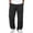 Black, variant on Men's Corduroy Straight Leg Pants, Relaxed Fit Trousers with Elastic Waist and Patch Pockets, for Daily Wear Street Style and Casual Outings Black M