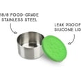 thumbnail image 3 of LunchBots 2.5 oz Stainless Steel Dressing Container for Condiments, Dips, Snacks, Dipping Sauce Cups with Silicone Lid, Fits in Lunch Bags and Bento Boxes - Set of 2 - Green, 3 of 8
