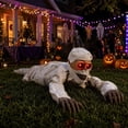 thumbnail image 5 of Sahpxhe Halloween Decorations Outdoor Ghost Decor, Crawling Mummy Prop with Voice Control Red Glowing Eyes Scary Sounds for Yard Party Decor White, 5 of 5
