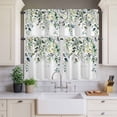 thumbnail image 2 of Turquoise Brown Gradient Curtain Valances Set Vintage Abstract Wood Grain Kitchen Curtains 36&nbsp;inch Length Rod Pocket Valance and Tiers 3 Piece Set Small Bedroom Bathroom Laundry Decor, 2 of 9