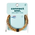 thumbnail image 6 of onn. USB to USB-C Fashion Cable, Yellow, 6', 6 of 6