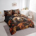 thumbnail image 3 of Feelyou 3D Brown Bear Bedding Comforter Set 7pcs, Autumn Leaves Queen Bedding Sets, 3 of 8