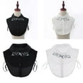 thumbnail image 3 of Estancias del cuello de las camisas falsas de Dickey de la gasa desmontable del del cisne de las mujeres Negro, 3 of 8