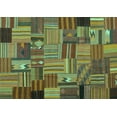 thumbnail image 1 of Ahgly Company Indoor Rectangle Patchwork Turquoise Blue Transitional Area Rugs, 2' x 5', 1 of 4