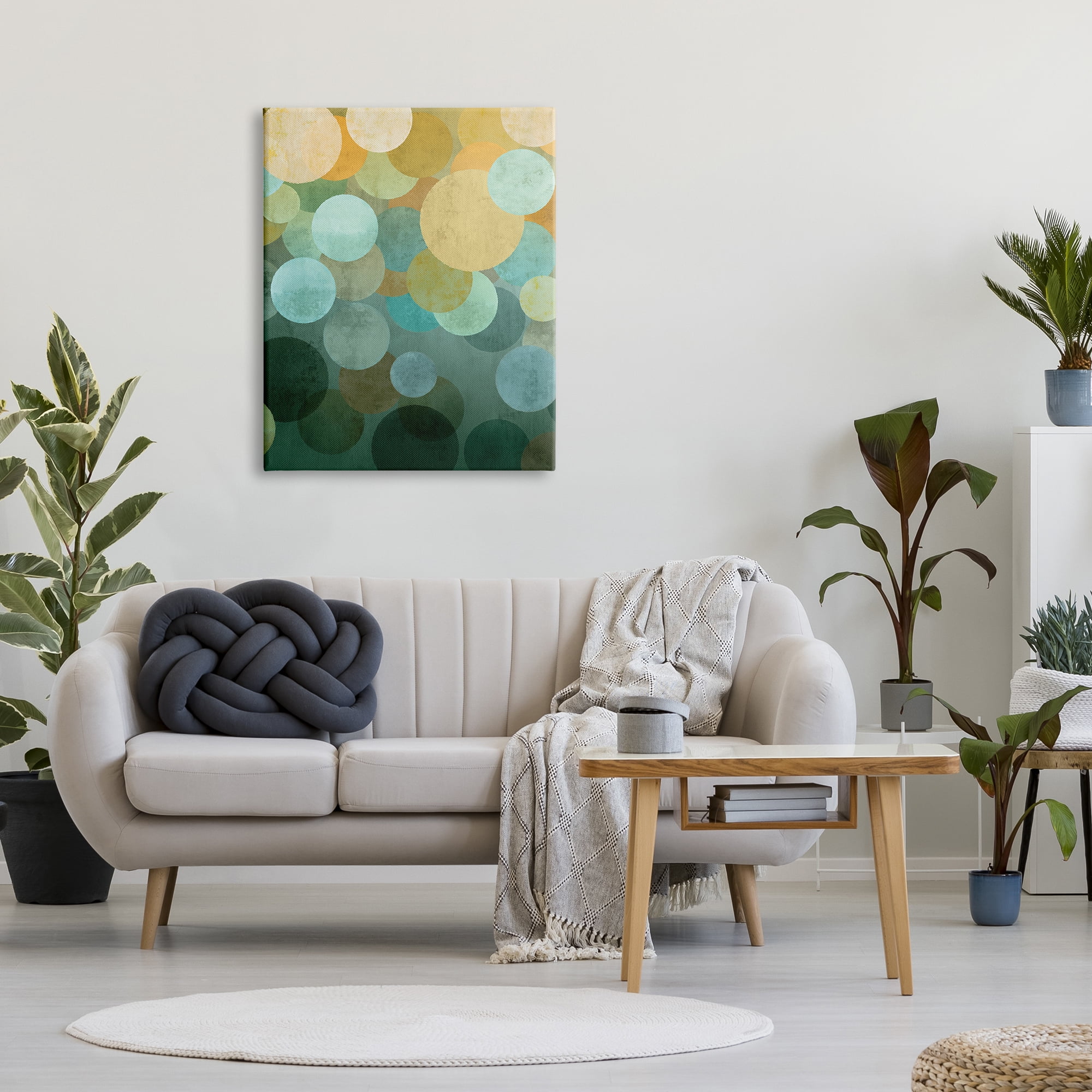 Stupell Industries Green Ombre Circles Pattern Abstract Painting Gallery Wrapped Canvas Print Wall Art, 30 x 40