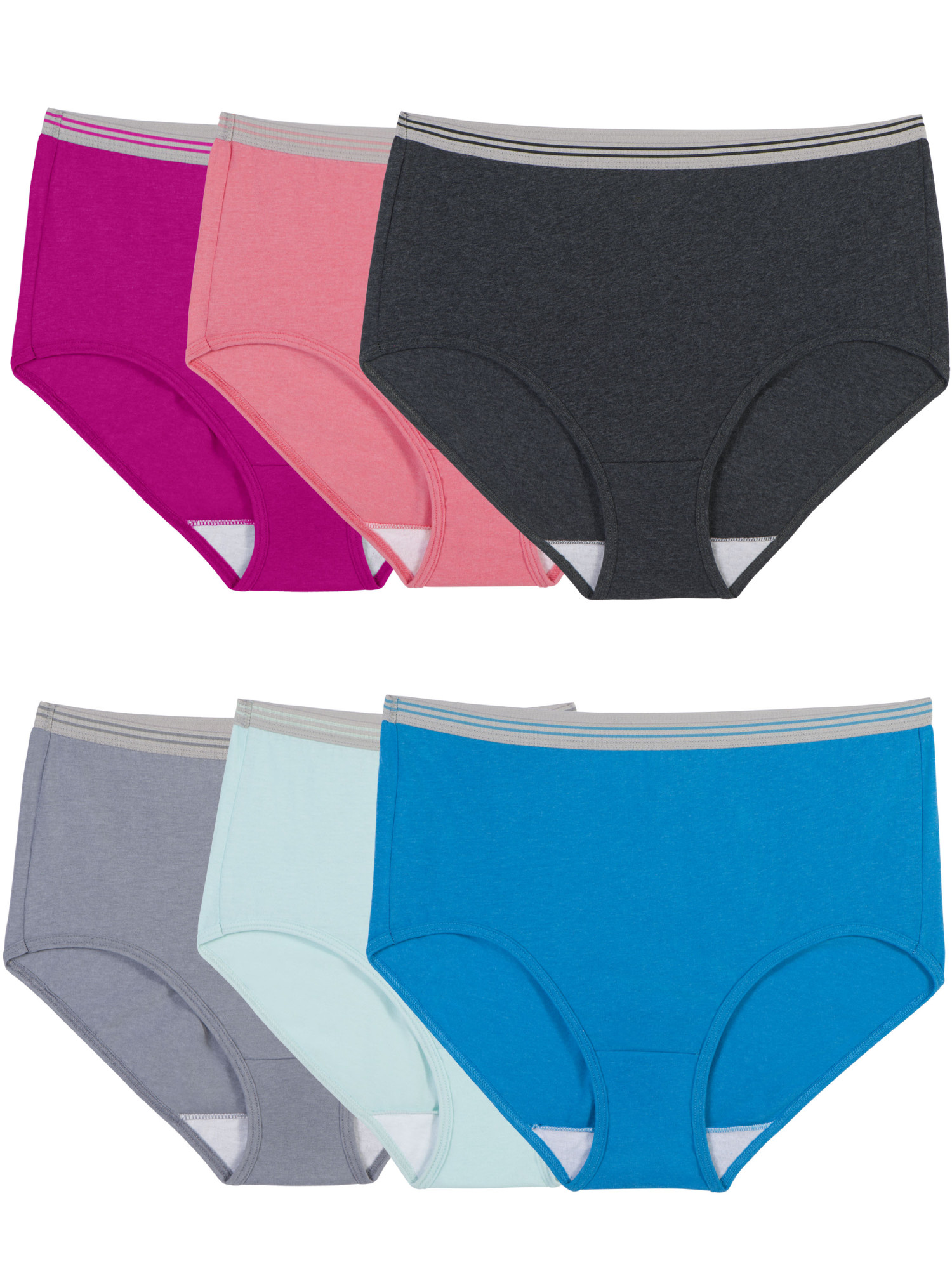 Fruit of the Loom Women's Heather Brief, 6 Pack