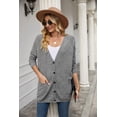 thumbnail image 3 of Richie House Women's Open Front Cardigan Long Sleeve Sweater with Pockets XS-XL ARH2063-B-XS, 3 of 5
