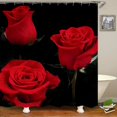 thumbnail image 3 of Prettyui-4 piece Set 3D Digital Romantic Rose Printing Shower Curtain Floor Carpet Bathroom Mat Set Valentine's Day Decorations, 3 of 7