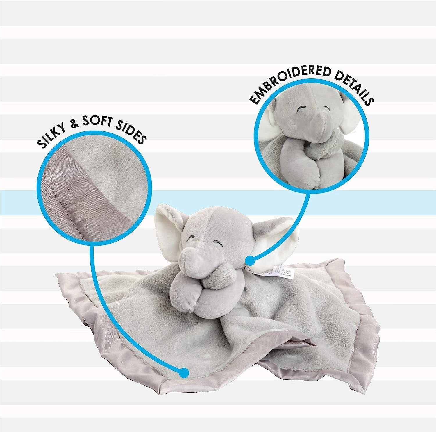 Elephant New Baby Gift Set: Elephant Plush Stuffed Animal Lovey Security, Swaddling Blanket (I Love You ... Underneath The Moon), and Skinnamarink Board Book