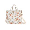 thumbnail image 7 of FORMRS Womens Corduroy Tote Bag Crossbody Shoulder Handbag with Pocket, Orange Floral Blooms, 7 of 7