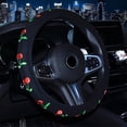 thumbnail image 1 of Fundas para volante de mujer de una pieza (cereza, aproximadamente 38 cm de diámetro) Funda bordada para volante de coche, 1 of 5