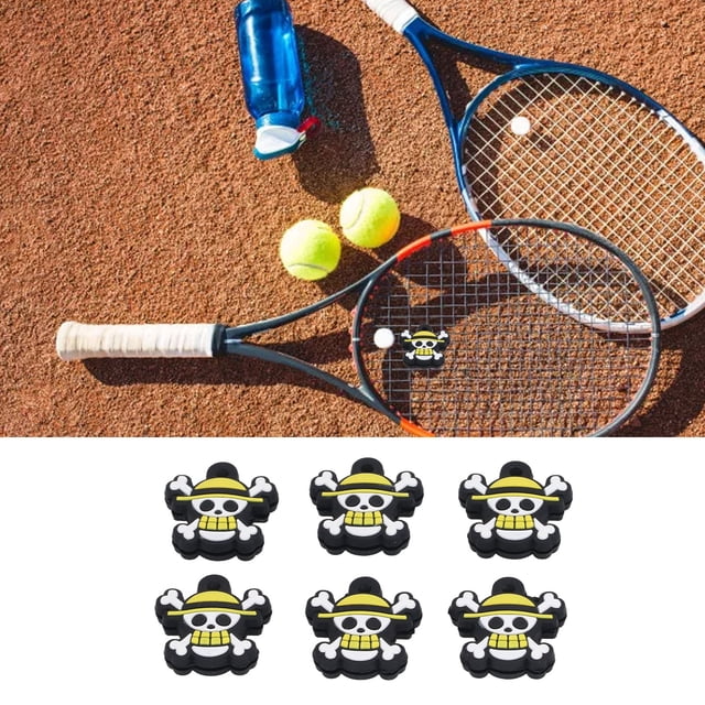 Tennis Racket Vibration Dampener, Lightweight Silicone Injury Prevention Soft Skull Shape Tennis Racket Black for Training
