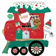 37 inch Anagram North Pole Express Train Foil Mylar Balloon - Party Supplies Decorations