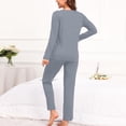 thumbnail image 6 of JSKUMAR Women's Long Sleeve Pajamas Sets 2pc Cotton Cozy Soft Tops and Joggers Pants Loungewear Homewear Pjs Gray,M, 6 of 6