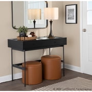 24 in. Oil Rubbed Bronze Table Lamps with Tan Textured Linen Shade (Set of 2)