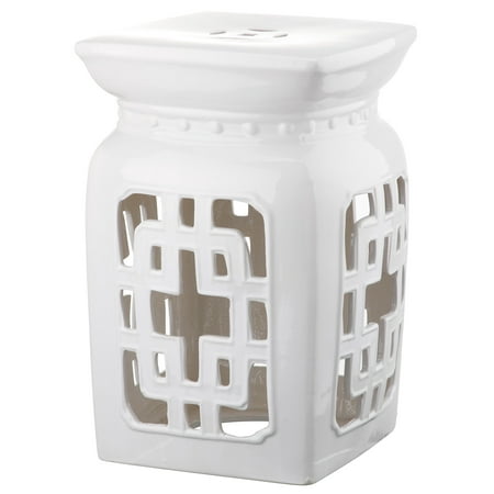 Safavieh Beijing Filigree Indoor/Outdoor Garden Stool, Antique White