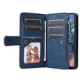 thumbnail image 2 of Multifunctional Case for Motorola Moto G10,[RFID Blocking] 9 Credit Cards Holder with Wrist Strap, Premium PU Leather Zipper Wallet Purse Magnetic Flip Phone Cover for Motorola Moto G10, Blue, 2 of 12