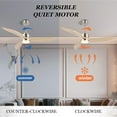 thumbnail image 4 of WINGBO 52-inch 3-Blades Indoor Celiing Fan with LED Light & Remote - N/A Nickel and Burlywood, 4 of 5