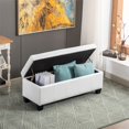 thumbnail image 2 of Fallyn 42" Faux Leather Rectangular Storage Ottoman, 2 of 9