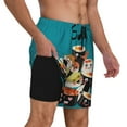 thumbnail image 3 of Picia I Love Sushi pattern Mens Swim Trunks with Compression Liner Stretch Beach Shorts Quick Dry with Zipper Pockets No-Chafing Board Shorts-3X-Large, 3 of 9