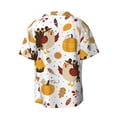 thumbnail image 2 of KLL Happy Thanksgiving Print Men's Shirt Short Sleeve Button Down Summer Cuba Beach Shirts- 4X-Large, 2 of 7