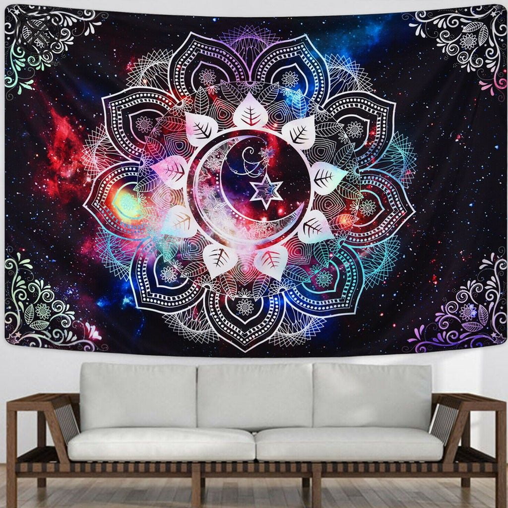 Colorful Boho Mandala Pattern Stars Space Tapestry Wall Hang Living Room Bedroom 