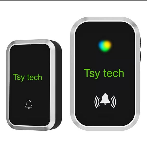 Wireless Doorbell US EU Plug 1000ft/300M Remote Door Bells Cordless  ( black )