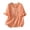 Orange, variant on Women's Summer Cotton Linen Tops Solid Color Flutter Short Sleeve Casual Crew Neck Button T-Shirt Loose Fit Plus Size Blouse Tops for Women