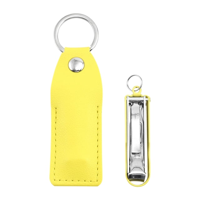 Xihbxyly Cortaúñas Portátil, Herramienta de Acero Inoxidable a Prueba de Salpicaduras, Elegante Estuche de Cuero Incluido, Diseño Compacto para Fácil Transporte, Esencial para El Cuidado Personal, Pe