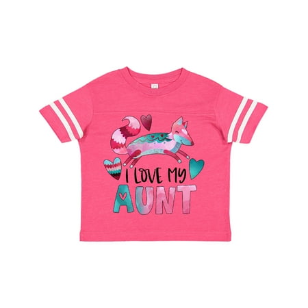 

Inktastic I Love My Aunt Pink and Blue Fox with Hearts Gift Toddler Boy or Toddler Girl T-Shirt