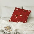 thumbnail image 6 of LNWH Decorative Pillow Covers, Red Japanese Flower Square Sofa Decorative Knit Pillow Case, 22"x22", 6 of 8